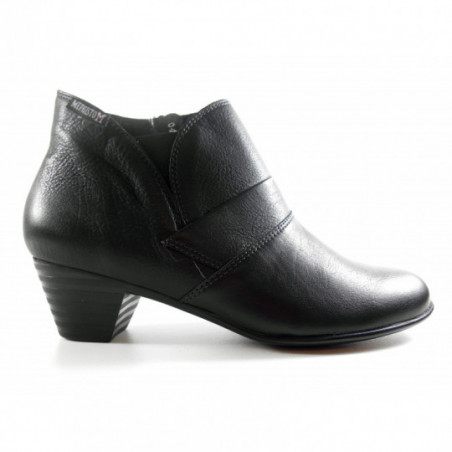 Bottines femme en cuir noir à talon Mephisto