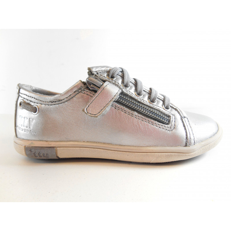 Baskets Fille Cuir Argente Igert Chausseur Maroquinier Dannemarie