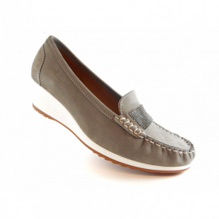 Ara Mocassin 30928 Gris à talon femme en cuir