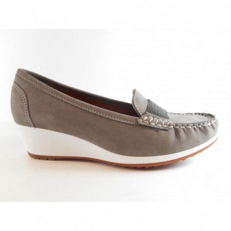 Ara Mocassin 30928 Gris à talon femme en cuir