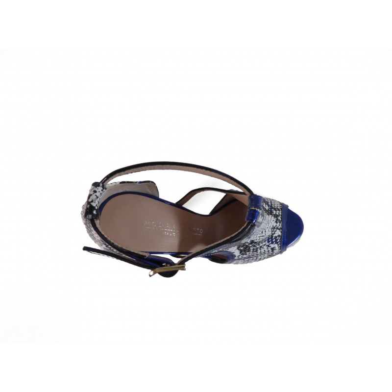 Escarpin Moda Di Fausto en cuir bleu