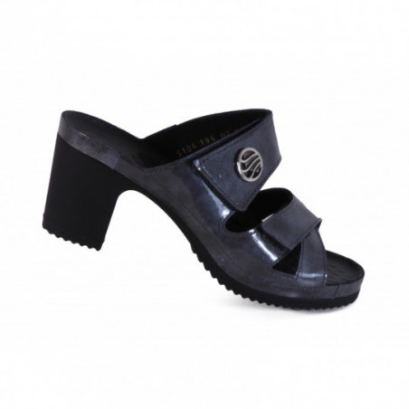 Mules Vital en cuir Confort Grise à talon Mules Vital en cuir Confort Grise à talon