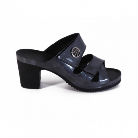 Mules Vital en cuir Confort Grise à talon Mules Vital en cuir Confort Grise à talon