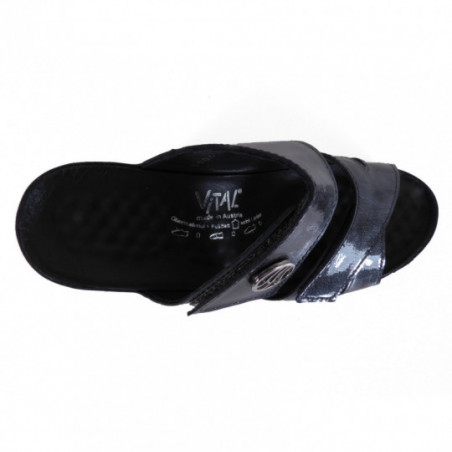 Mules Vital en cuir Confort Grise à talon Mules Vital en cuir Confort Grise à talon