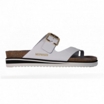 Entre doigts Mule en cuir Mephisto Blanc vernis Confort