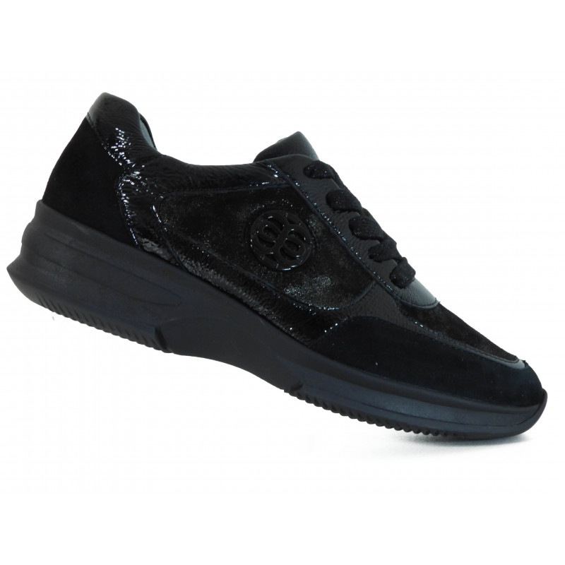 Baskets Ara en cuir noir confort