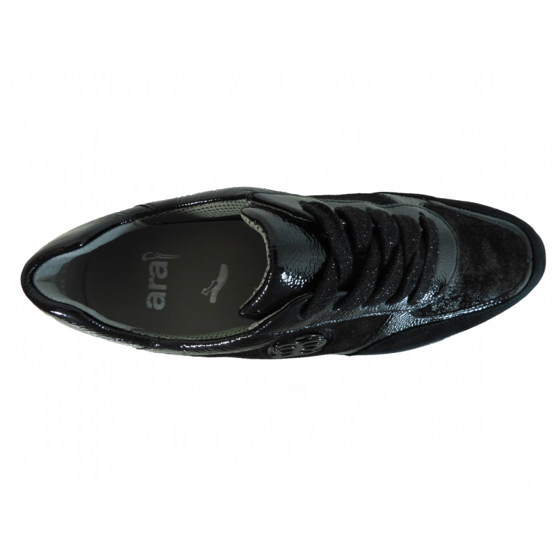 Baskets Ara en cuir noir confort
