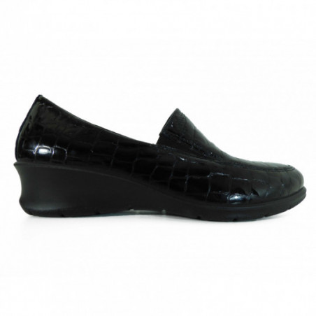 mocassin en cuir noir vernis confort Ecco