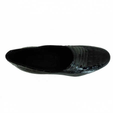 mocassin en cuir noir vernis confort Ecco