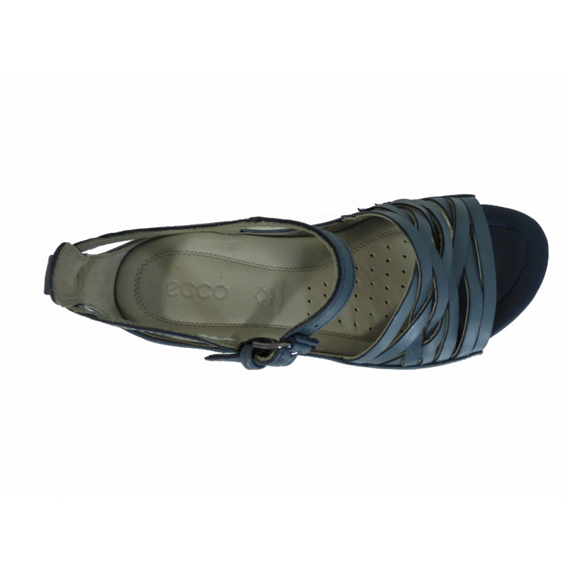 Nu-pied en cuir Bleu Marine tendance Ecco