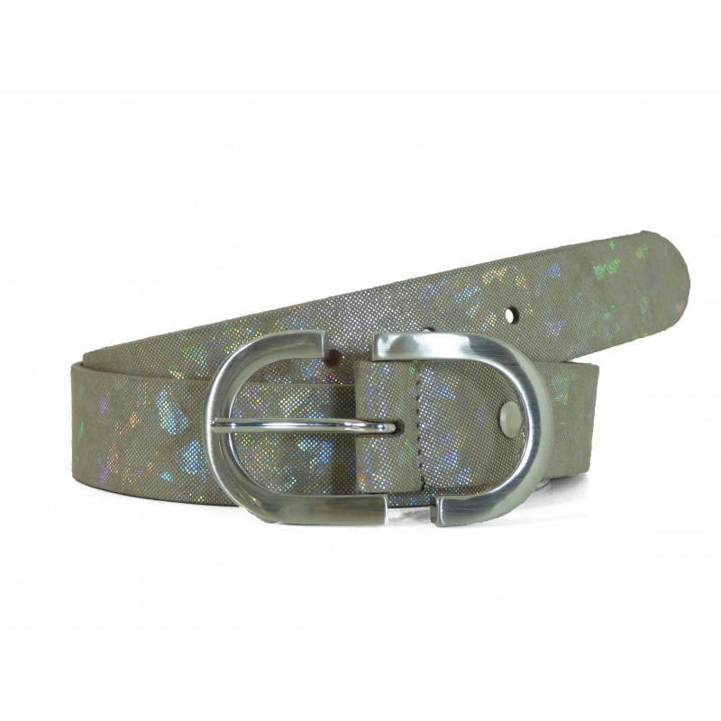 Ceinture Femme Bernd Götz en cuir taupe à boucle tendance