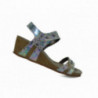 Sandale compensée femme Mephisto en cuir Multicolore Sandale compensée femme Mephisto en cuir Multicolore