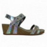 Sandale compensée femme Mephisto en cuir Multicolore Sandale compensée femme Mephisto en cuir Multicolore