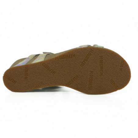 Sandale compensée femme Mephisto en cuir Multicolore Sandale compensée femme Mephisto en cuir Multicolore