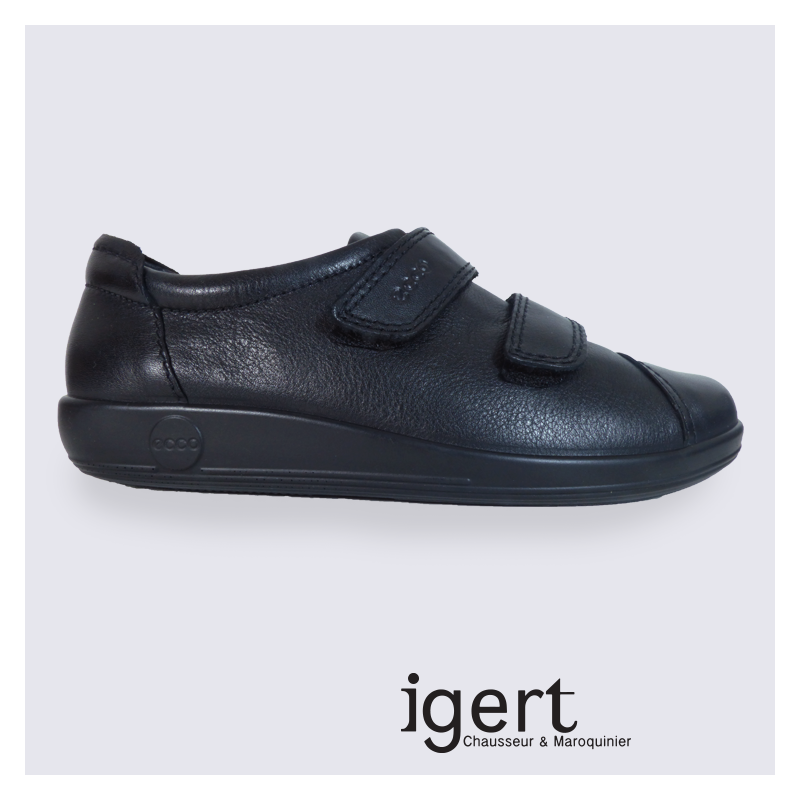 Baskets femme Ecco en cuir et à velcro