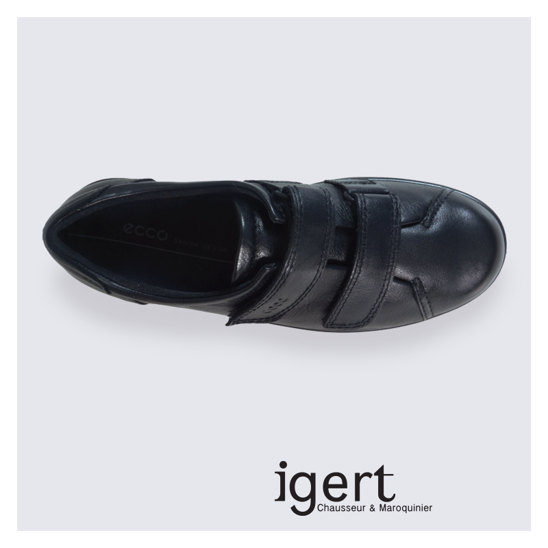 Baskets femme Ecco en cuir et à velcro