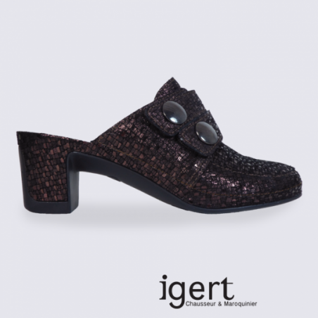 Mules Vital femme en cuir à talon confort et tendance Mules Vital femme en cuir à talon confort et tendance