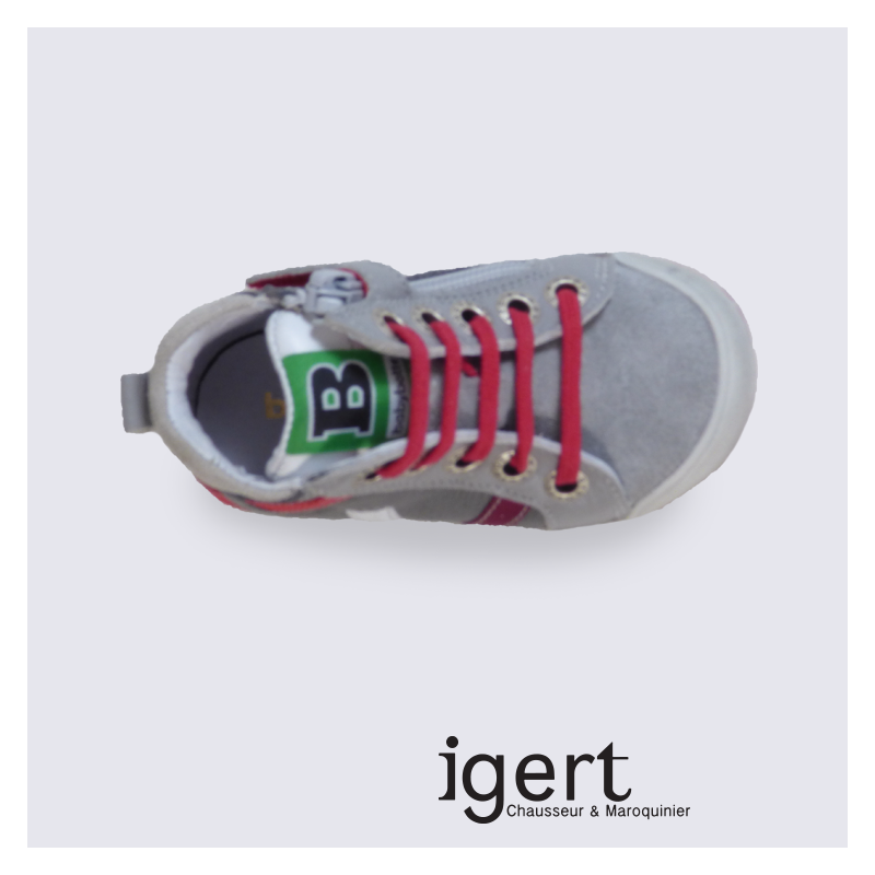 Baskets Babybotte garçon en cuir à glissière