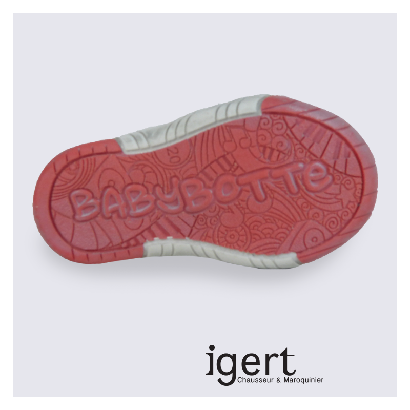 Baskets Babybotte garçon en cuir à glissière