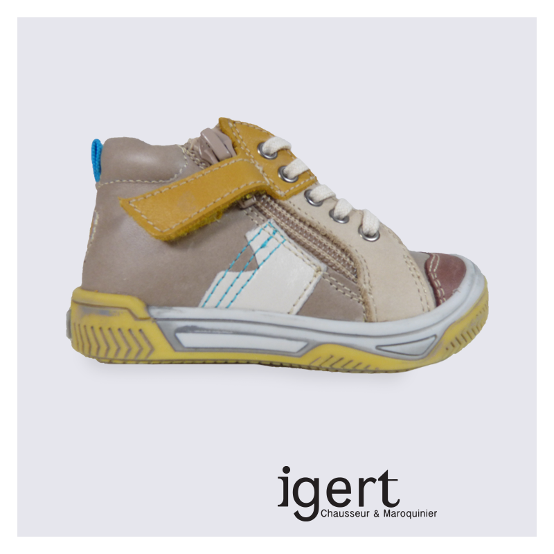 Basket garçon à glissière Baybotte en cuir