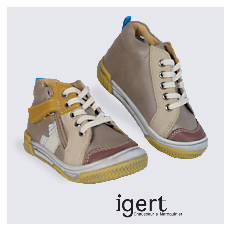 Basket garçon à glissière Baybotte en cuir