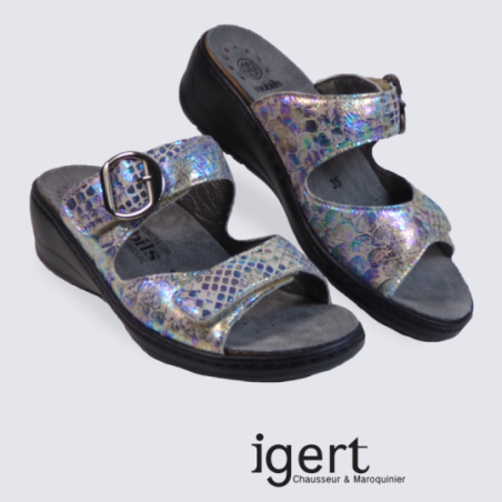Mules pour femme Mephisto en cuir multicolore Mules pour femme Mephisto en cuir multicolore