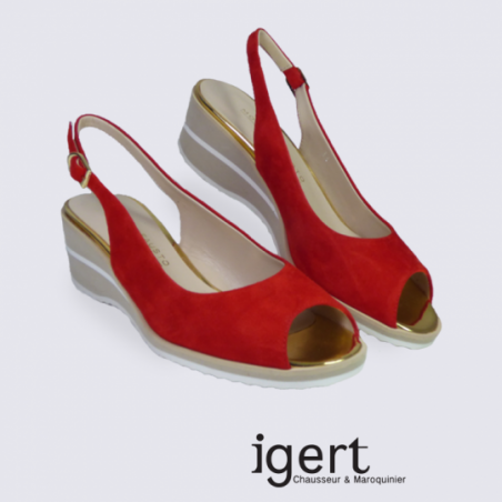 Escarpins à bout ouvert Moda Di Fausto en cuir rouge