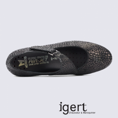 Ballerines à bride Mephisto en cuir gris reptile
