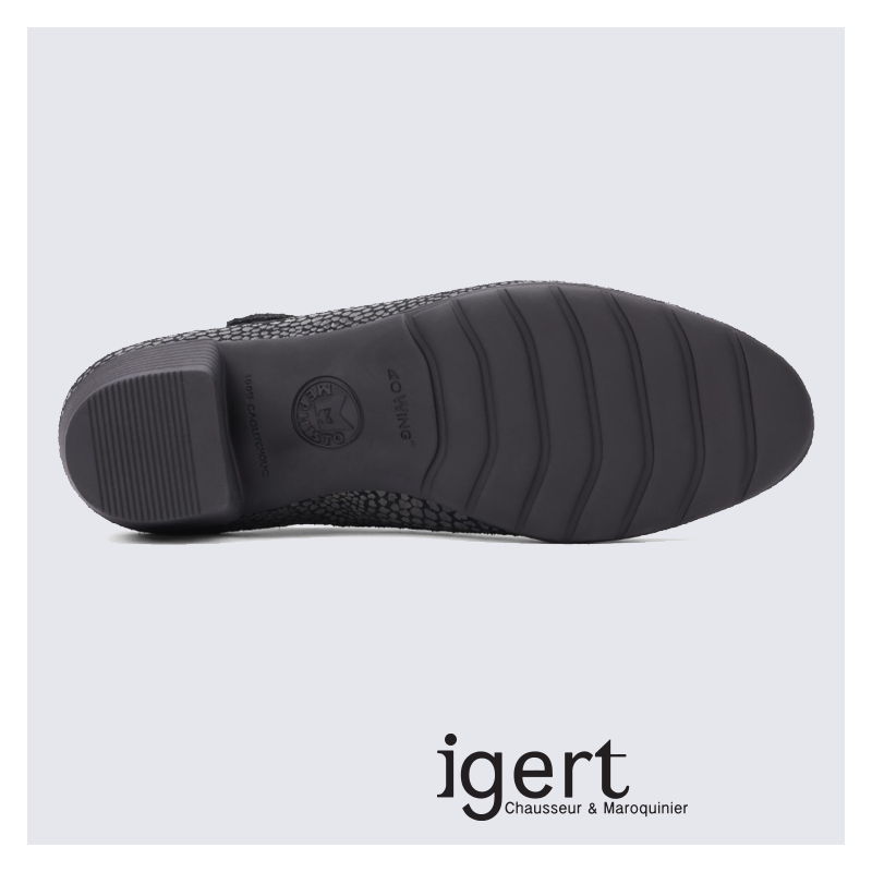 Ballerines à bride Mephisto en cuir gris reptile