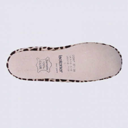 Chaussons ballerines Isotoner en velours motif girafe