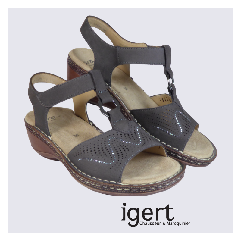 Sandales femme Ara en cuir marron