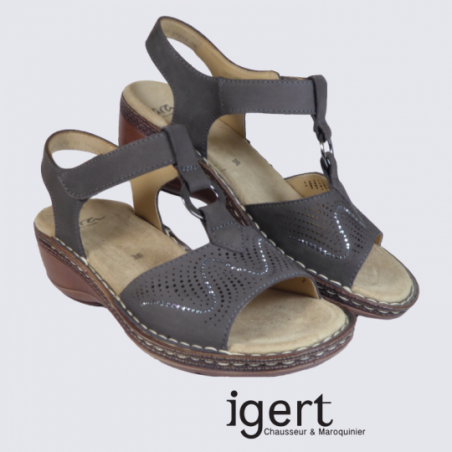 Sandales femme Ara en cuir marron