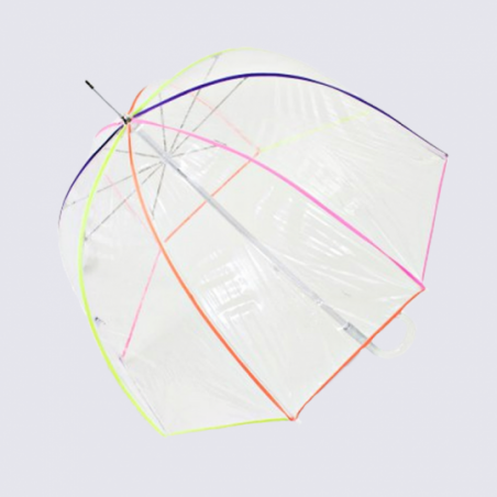 Parapluie cloche Isotoner, parapluie cloche transparent femme neon
