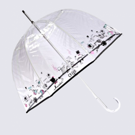 Parapluie cloche Isotoner, parapluie cloche transparent femme pvc/artiste Parapluie cloche Isotoner, parapluie cloche transparent femme pvc/artiste
