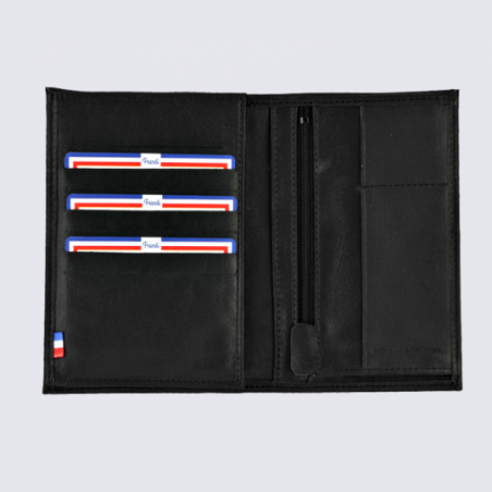 Portefeuille Frandi, portefeuille homme en cuir authentique noir