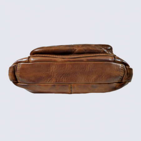 Sac Bear, sac à bandoulière tendance femme en cuir cognac