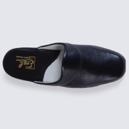 Mules Erel, mules tendances homme en cuir noir