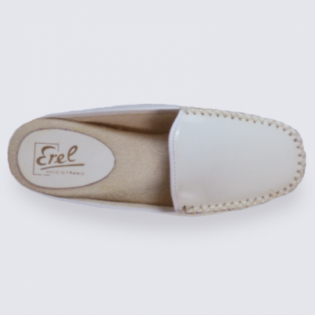 Mule femme en cuir blanc Erel