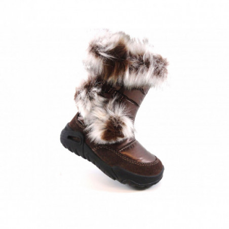Bottes Enfant Hiver Happy Cherry - Fourrure Douce - Semelle Antidérapante - Taille 21 à 30 - Garçon/fille - Neige, Froid, Quotidien