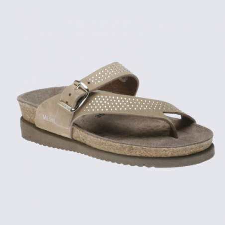 Mules entre doigts Cuir Camel Igert Chausseur Maroquinier