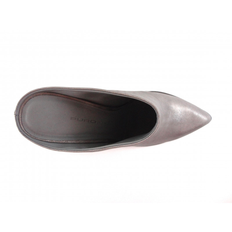 Mule femme chic en cuir à bout pointu et talon original Puro