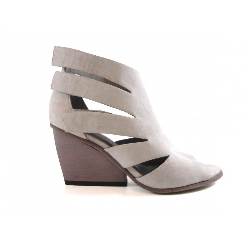 Sandale à talon femme chic en cuir de qualité Puro