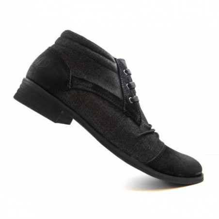 Derby homme montante tendance à lacets Noir