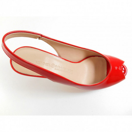 K&S nu pied 91 64510 corail, à talon haut en cuir vernis