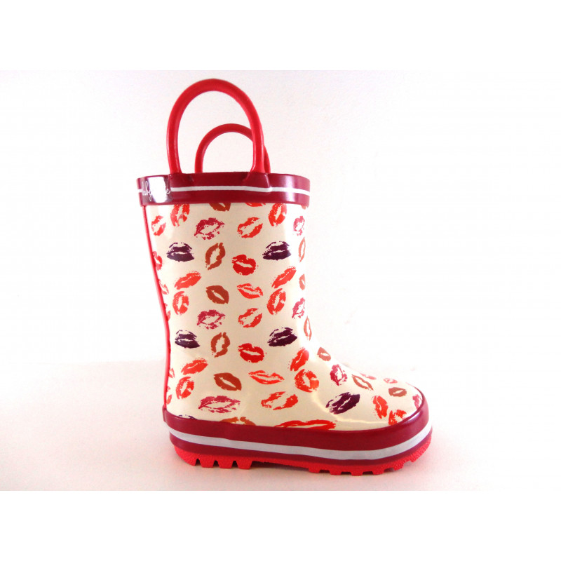 Bottes de pluie fille en caoutchouc - rose pale, Chaussures