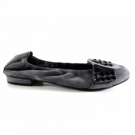 Ballerine femme K&S chic en nubuck gris