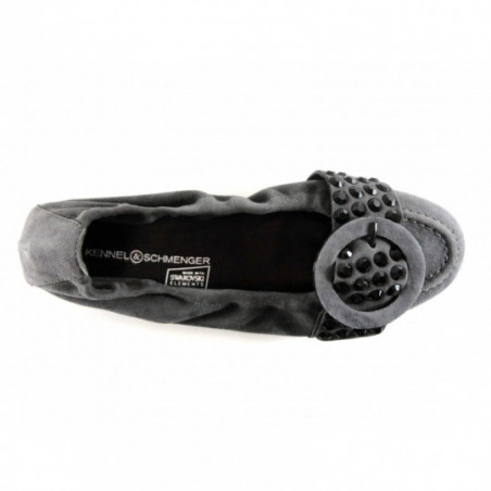 Ballerine femme K&S chic en nubuck gris