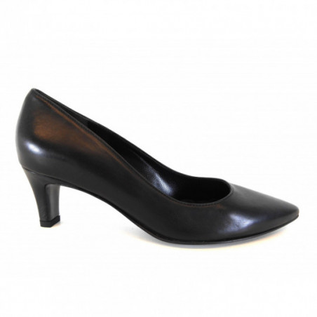 Escarpin en cuir noir femme à bout pointu K&S