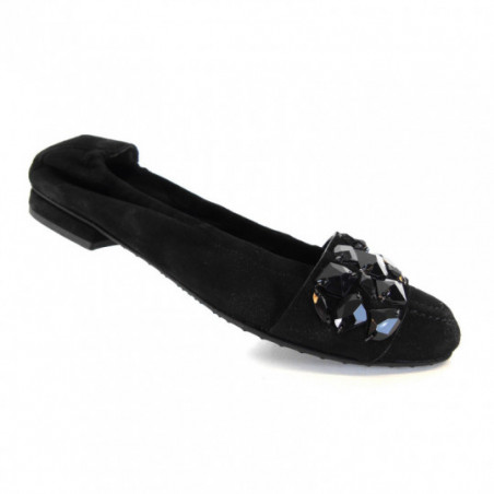 Ballerines noires en cuir chic femme