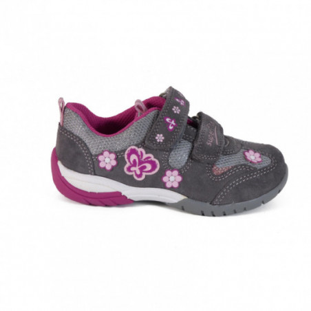 Basket Superfit fille en cuir motif papillon et fleur